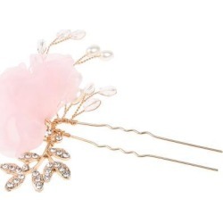 Wedding Bridal Hair Pins Clips Bridesmaid Faux Pearl Hair Accessories Pink