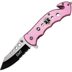 Tac-Force Pink 4.5' EMT Rescue Folding Knife w/Aluminum Handle TF-498PEM