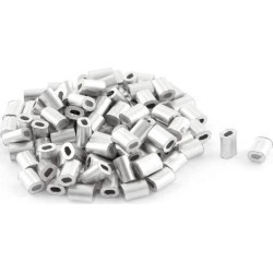 100pcs Oval Aluminum Sleeves Clamps for 0.5mm Wire Rope Swage Clip