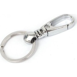Carabiner Clasp Single Ring Rotatable Metal Keychain Keyring Key Holder
