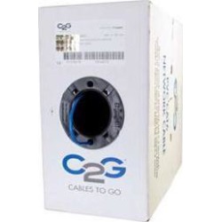 C2G 56015 Cat6 Bulk Cable - Unshielded (UTP) Ethernet Network Cable with Solid Conductors, Riser CMR-Rated, TAA Compliant, Blue (500 Feet, 152.4.