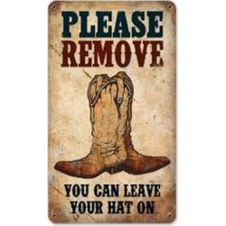 Past Time Signs PTS194 Remove Boots Home And Garden Vintage Metal Sign