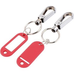 Split Ring Silver Tone Lobster Clasp Hook Metal Keychain Holder 2Pcs