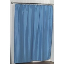 Carnation Home Fashions Lauren Dobby Fabric Shower Curtain in Light Blue