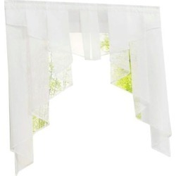Stitching Pleated Roman Curtain Tulle for Balcony Window White 120Wx145H