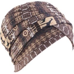 Women Cotton Bandana Elastic Turban Beanie Chemo Hair Loss Hat Coffee