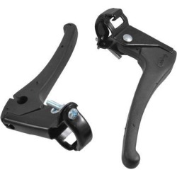 Bicycle Black Plastic Metal Left Right Brake Lever Replacement Pair