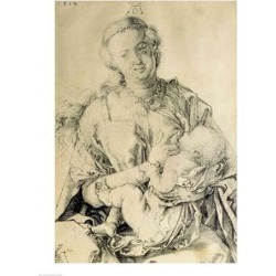 Posterazzi BALXAM70446LARGE Virgin Mary Suckling The Christ Child Poster Print by Albrecht Durer - 24 x 36 in. - Large