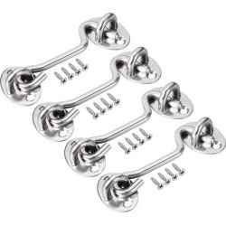 3' Cabin Hook Eye Latch Gate Door Swivel Window Door Hook Stainless Steel with Mounting Screws 4pcs