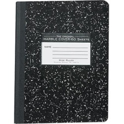 Roaring Spring 77222 Marble Cover Composition Book, Wide Rule, 9-3/4 x 7-1/2, 60 Pages