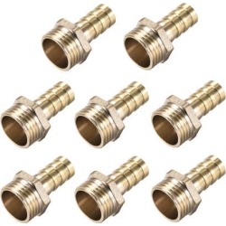 Brass Barb Hose Fitting Connector Adapter 12mm Barbed X G1/2 Male Pipe 8pcs