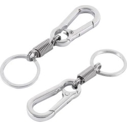 Metal Swivel Lobster Clasp Clip Keyring Keychain Key Holder 3cm Ring Dia 2PCS