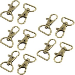 10 Pcs Bronze Tone Lobster Clasp Swivel Trigger Clips Key Ring Holder