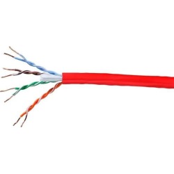 Monoprice Cat6 Ethernet Bulk Cable - Network Internet Cord - Solid, 550Mhz, UTP, CMP, Plenum, Pure Bare Copper Wire, 23AWG, No Logo, 1000ft, Red