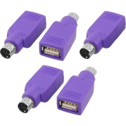 PS/2 Male to USB Male Computer Keyboard Mouse Adapter Connector x 5