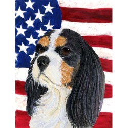 Carolines Treasures SS4248GF 11 x 15 In. Usa American Flag With Cavalier Spaniel Flag, Garden Size