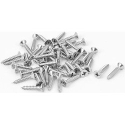 M3.5 x 19mm Flat Head Phillips Self Tapping Screw Fasteners Silver Tone 50 Pcs