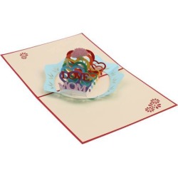 Sweet Hearts LOVE MOM 3D Pop up Greeting Card Mothers Day Birthday Gift
