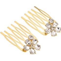 Bridal Hair Comb Rhinestone Flower Hair Combs Wedding Hair Accessory Gold