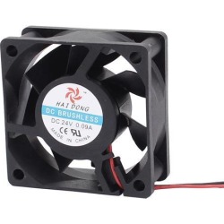 DC 24V 60mmx60mmx25mm 7 Vanes Cooling Cooler Fan w Metal Finger Guard