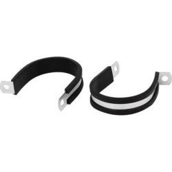 44mm Dia EPDM Rubber Lined P Clips Cable Hose Pipe Clamps Holder 2pcs