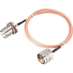 UHF SO239 Female to UHF PL259 Male Coax Cable Low Loss RG316 3 ft