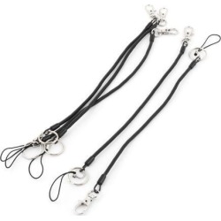 Carabiner Hook Spring Coil Lanyard Strap Flat Ring Chain Tether Holder 5 Pcs