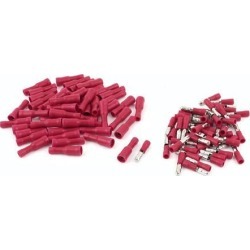 Unique Bargains 50 Pair 22-16 AWG Cable Cord Connecting Male Female Bullet Crimp Terminals Red