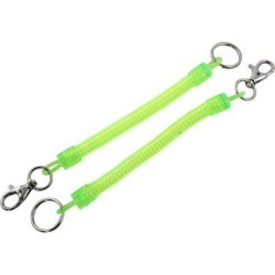 Lobster Clasp Hook Retractable Spring Coil Strap Spiral Key Chain Keyring 2pcs