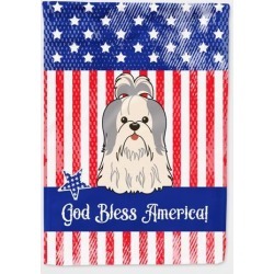 Patriotic USA Shih Tzu Silver White Flag Garden Size BB3080GF