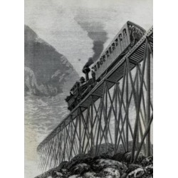 Posterazzi SAL995103251 Cog-Railroad Train Passing Jacobs Ladder Mount Washington Artist Unknown Poster Print - 18 x 24 in.