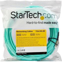 StarTech.com 15m OM3 LC to LC Multimode Duplex Fiber Optic Patch Cable - Aqua - 50/125 - LSZH Fiber Optic Cable - 10Gb (