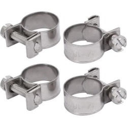 14mm-16mm 304 Stainless Steel Screw Mounted Adjustable Pipe Hose Clamps 4pcs
