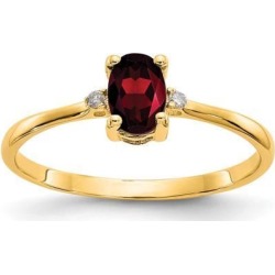 14k Diamond & Garnet Birthstone Ring