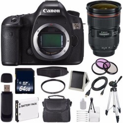 Canon EOS 5DS DSLR Camera (International Model ) 0581C002 + Canon EF 24-70mm f/2.8L II USM Lens + LP-E6 Battery + 64GB SDXC Class 10 Memory Card.
