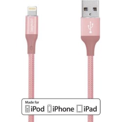 Pawtec Reinforced Braided Lightning to USB Charge Sync Cable - 3.3 ft / 1m Apple MFi Certified Compatible with iPhone 11, 11 Pro, 11 Pro Max, XS, XS