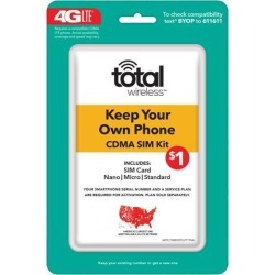 Total Wireless Keep Your Own Phone CDMA SIM Activation Kit (Triple Punch)
