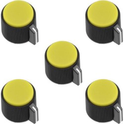 5Pcs 19x16mm Bakelite Potentiometer Volume Control Rotary Knob for 6mm Dia Hole Yellow