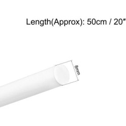 5/16×20 inch ABS Plastic Round Bar Rod for Architectural Model Making DIY White