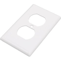 1-Gang Thermoplastic Nylon Duplex Device Receptacle Wallplate Standard Size