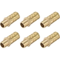 Brass Barb Hose Fitting Connector Adapter 12mm Barbed X G1/8 Male Pipe 6pcs