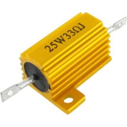 Aluminum Casing 25 Watt Power 33 Ohm 5% Tolerance Wire Wound Resistor