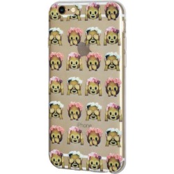 iPhone 6 Plus Case, Emoji Clear Desgin Printed Pattern Soft Skin Fit Clear Case for iPhone 6s Plus - See Speak Hear No Evil Monkeys