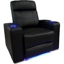 Valencia Piacenza Premium Top Grain 9000 Leather Power Recliner LED Lighting Home Theater Seating 1-Seat