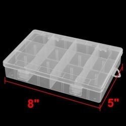 Home Plastic 12 Compartments Trinket Earings Pills Ring Holder Storage Box Clear