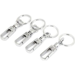 Unique Bargains Metal Swivel Lobster Clasp Clip Keyring Keychain Key Holder Silver Tone 4Pcs