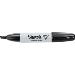 Sharpie 38201 Permanent Marker, 5.3mm Chisel Tip, Black, 12/Pack