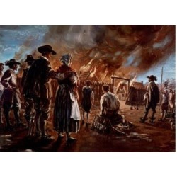 Posterazzi SAL900102283 The Burning of the Fort by Charles Bird King 1785-1862 Poster Print - 18 x 24 in.