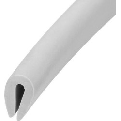 Edge Trim U Seal Grey PVC Plastic U Channel Edge Protector Fits 1/64" - 1/16" Edge 20 Feet Length