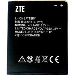 ZTE OEM Li-ion Cell Phone Battery 3.8V MIN 1500mAh 5. 7Wh Li3815T43P3h615142-I